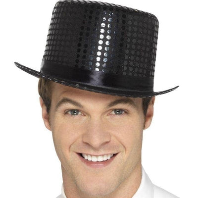 Sequin Top Hat Adult Black_1 sm-48260