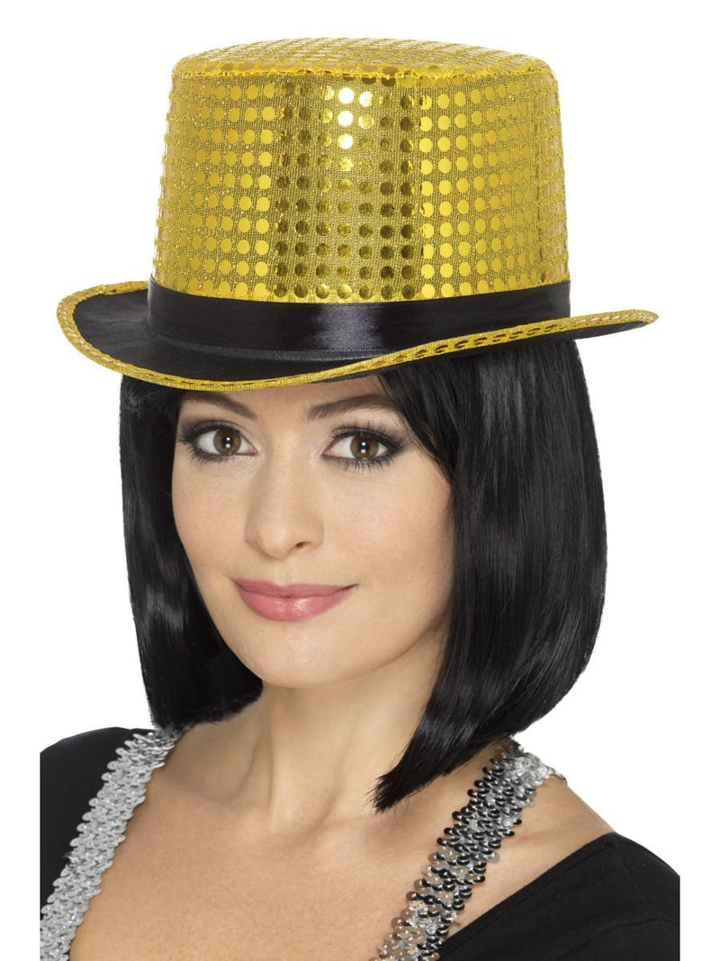 Sequin Top Hat Adult Gold