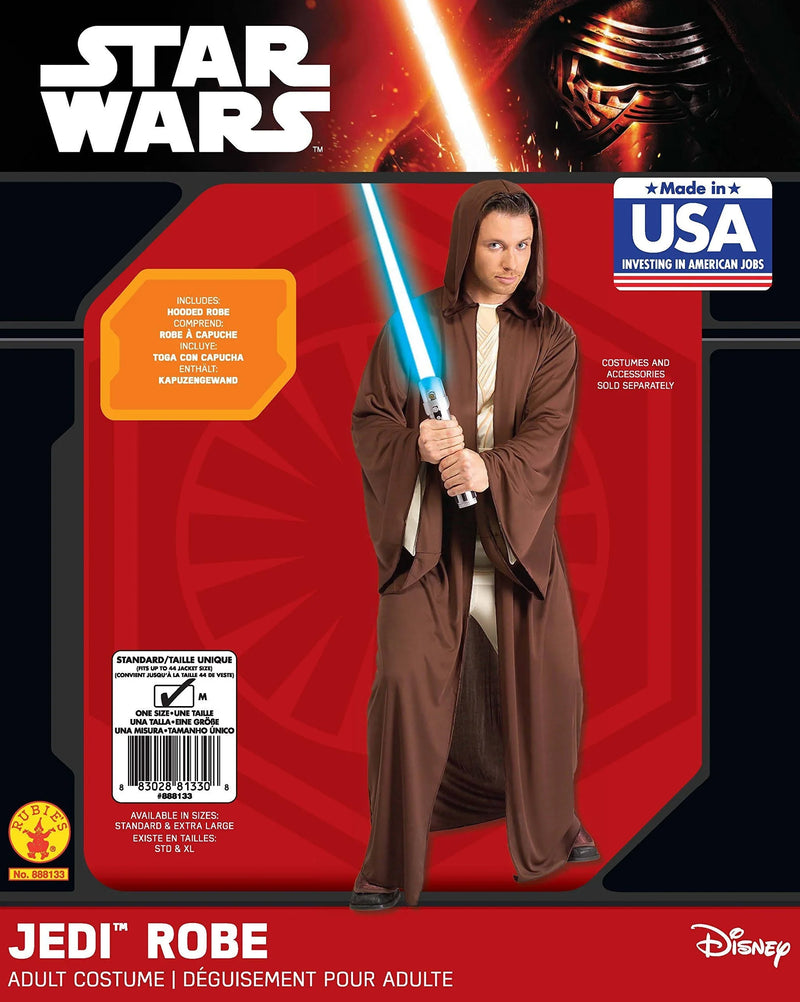 Hooded Jedi Robe Costume Brown Adult Obi Wan