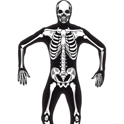 Skeleton Second Skin Costume Adult Black White_1 sm-24618L