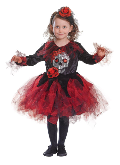 Skull Tutu Red Black Medium Childrens Costume Female_1 CC518