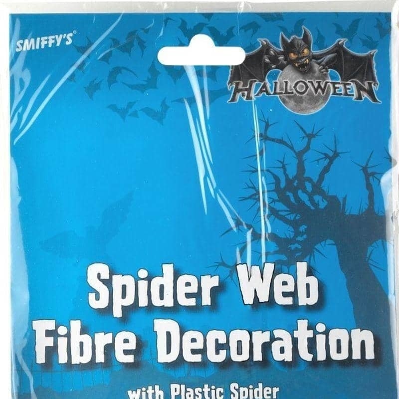 Spider Web Fibre Decoration Adult White_1 sm-9279