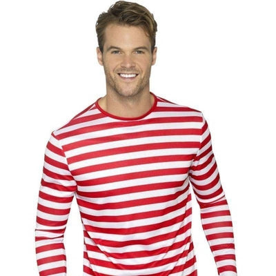 Stripy T- Shirt Adult Red_1 sm-46830l