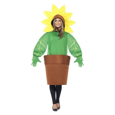 Sunflower Costume With Top Attached Hood Adult Green_2 