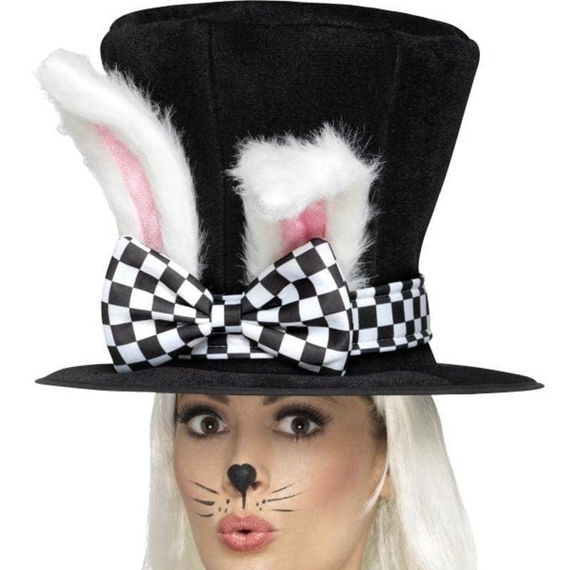 Tea Party March Hare Top Hat Adult Black White_1 sm-45024