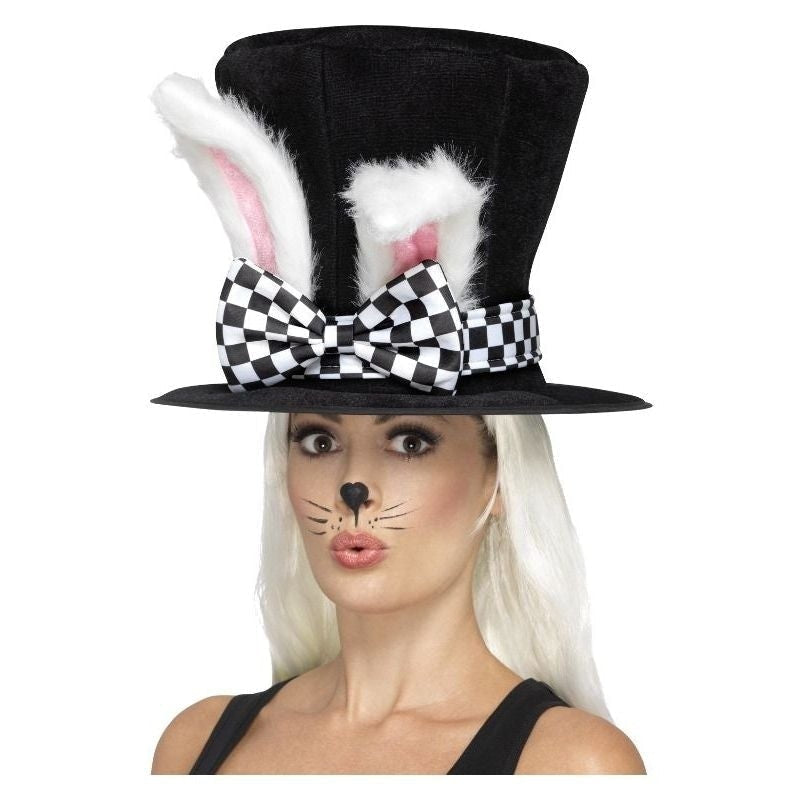 Tea Party March Hare Top Hat Adult Black White_2 