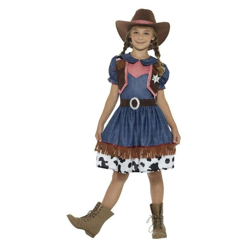 Texan Cowgirl Kids Costume Wild West Blue 2 sm-21482M MAD Fancy Dress