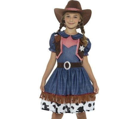 Texan Cowgirl Kids Costume Wild West Blue 1 sm-21482L MAD Fancy Dress