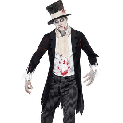 Till Death Do Us Part Zombie Groom Costume Adult Black White_1 sm-24352L