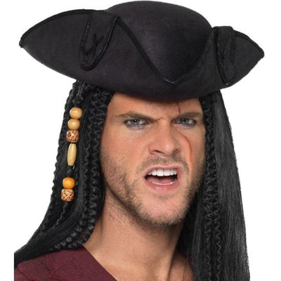 Tricorn Pirate Captain Hat Adult Black_1 sm-40380