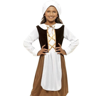 Tudor Girl Costume Kids Brown_1 sm-44015S