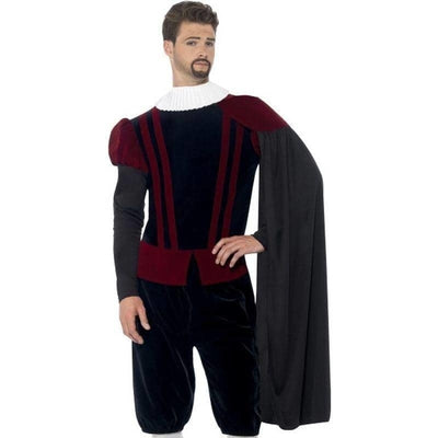 Tudor Lord Deluxe Costume Adult Blue Red_1 sm-43418M