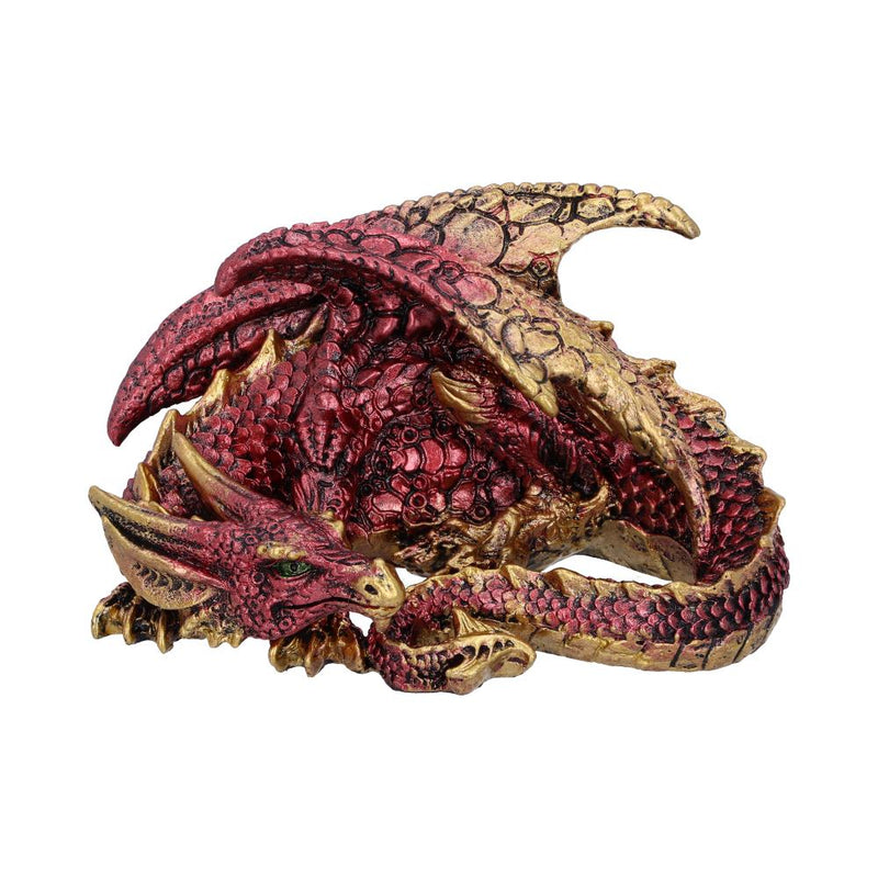 Aaden Red and Golden Resting Dragon Figurine 10.2cm