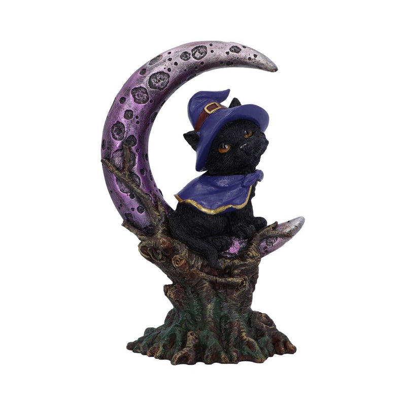 Grimalkin Witches Familiar Black Cat and Crescent Moon Figurine 18.5cm