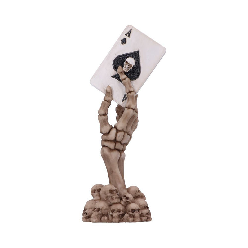 Ace of Spades Up Your Sleeve Skeletal Hand Card Figurine 18.4cm