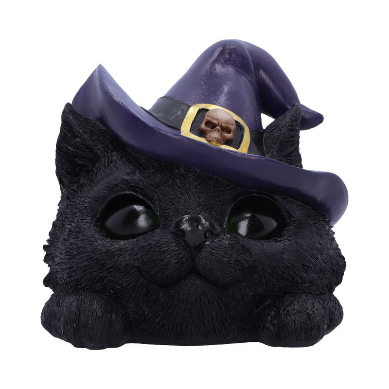 Familiar Grin Black Cat Head With Light Up Eyes 13.8cm