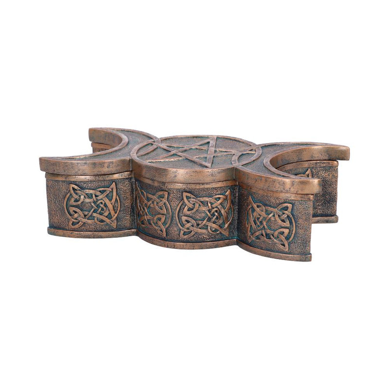 Triple Moon Bronze Trinket Box 18.5cm