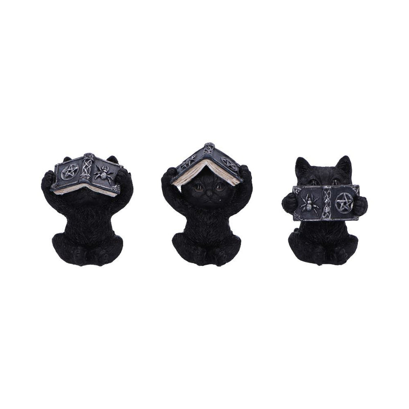 Three Wise Witchy Black Spell Cats 85cm