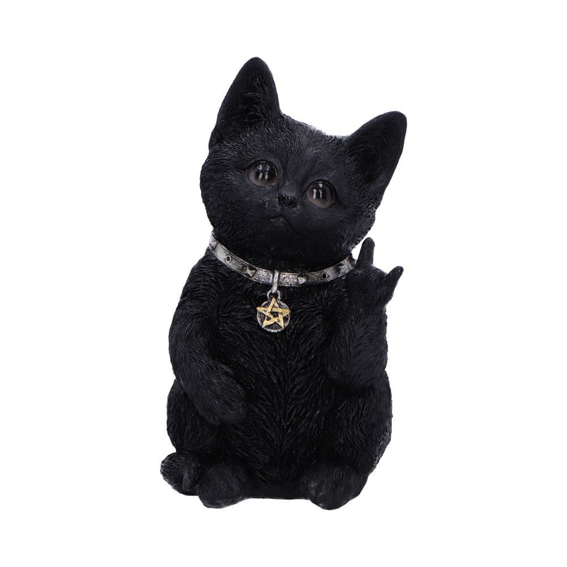 Metallicat Black Cat Throwing Rock Hand Sign 16.5cm