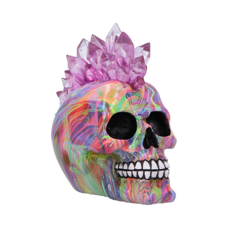 Psychedelic Crystal Skull with Light Up Mohawk 17cm