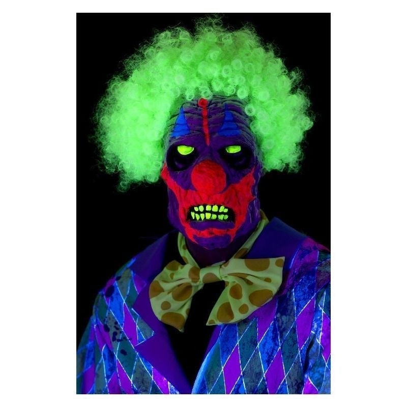 UV Black Light Clown Mask Adult White Green_2 