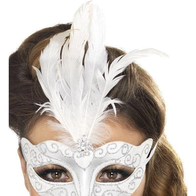 Venetian Glitter Eyemask Adult Silver_1 sm-24571