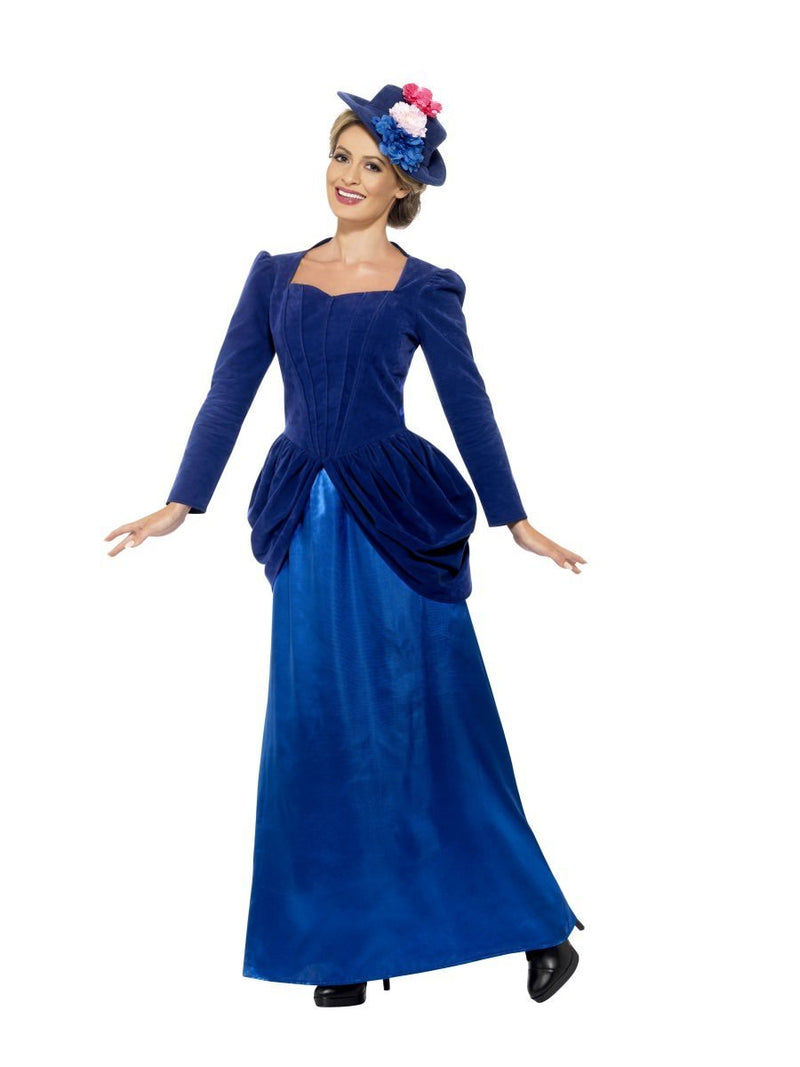 Victorian Vixen Deluxe Costume Adult Blue Dress Top And Hat