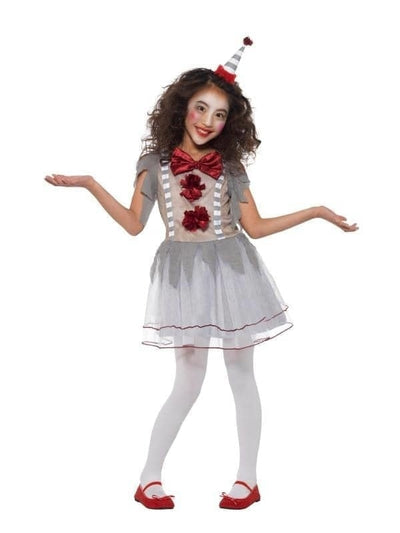Vintage Clown Girl Costume Child Grey Red_1 sm-49825L