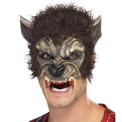 Werewolf Half Face Mask Adult Brown_1 sm-22711