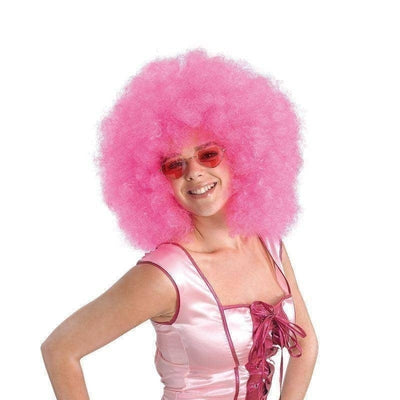 Womens Afro Wig Mega Pink Wigs Female Halloween Costume_1 BW661