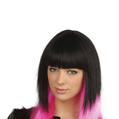 Womens Jessie Style Black Pink Wigs Female Halloween Costume_1 BW801
