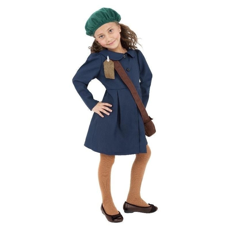 World War II Evacuee Girl Costume Kids Blue Green_2 sm-38651M