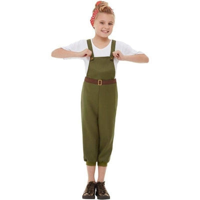 WW2 Little Land Girl Costume Child Green_1 sm-50741L