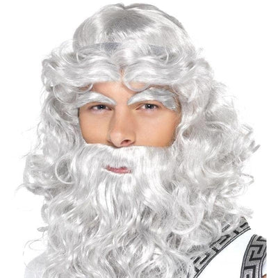 Zeus Wig With Beard Mens Grey_1 sm-42301