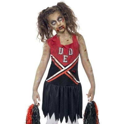 Zombie Cheerleader Costume Kids Red Black_1 sm-43023L