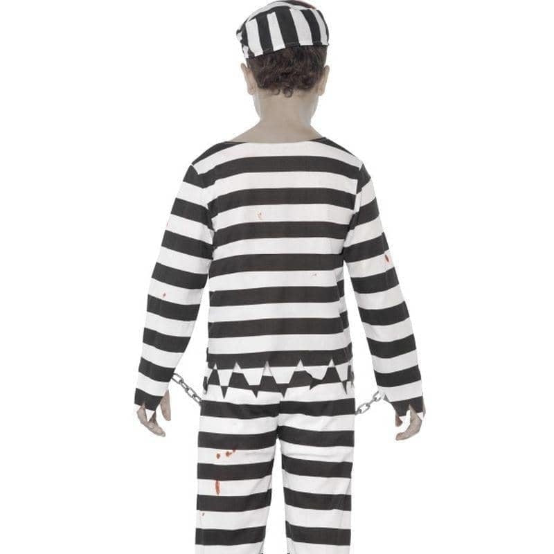 Zombie Convict Costume Kids White Black Striped_2 sm-44326M