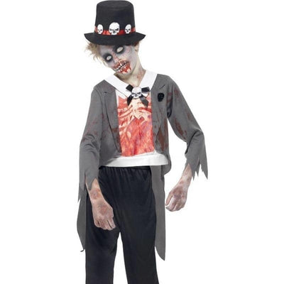 Zombie Groom Costume Kids Black_1 sm-44031L