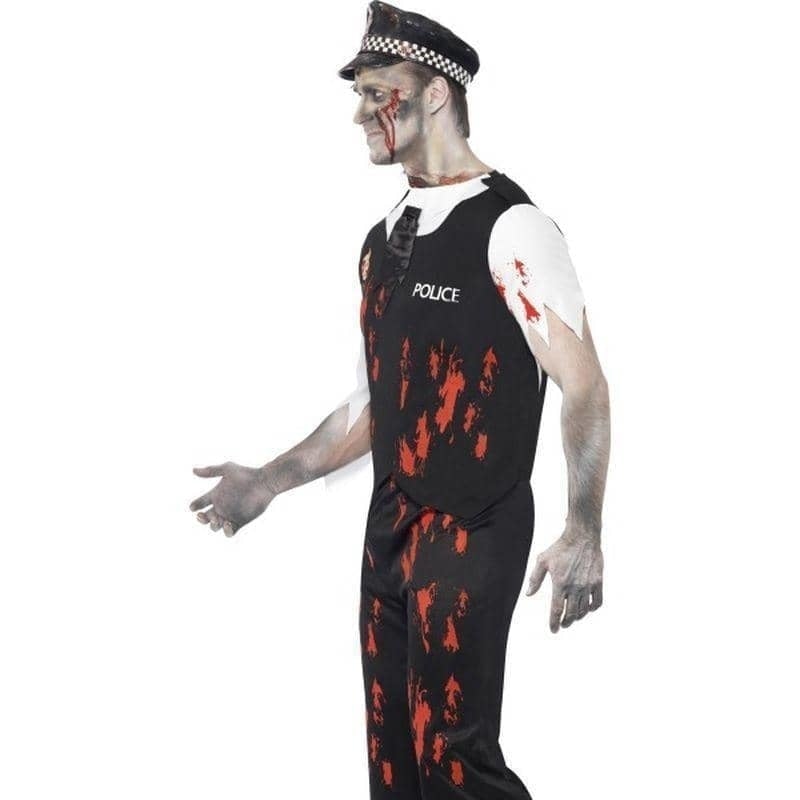 Zombie Policeman Costume Adult Black Red White_3 