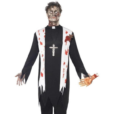 Zombie Priest Costume Adult Black White_1 sm-38878L