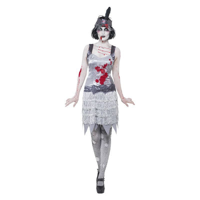 Zombie Flapper Dress Costume Grey Adult_1 sm-23213M
