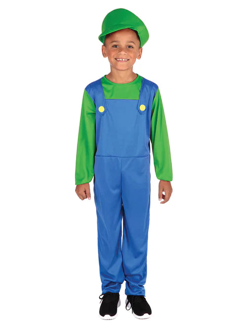 Plumber Boy Childrens Luigi Costume