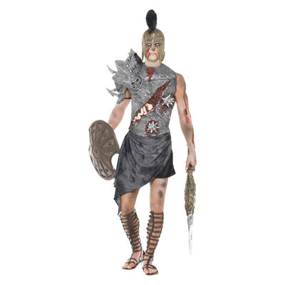 Zombie Gladiator Costume Black Adult 1