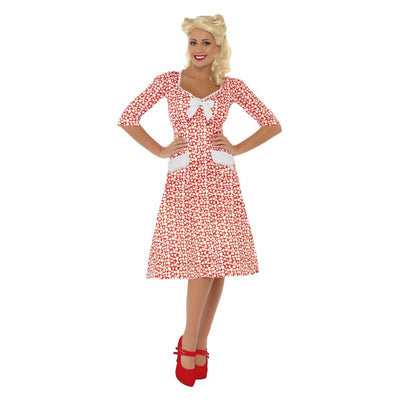 WW2 Sweetheart Costume Red Adult_1 sm-39384M