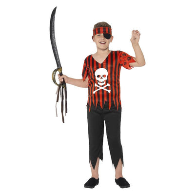 Jolly Roger Pirate Costume Red Child 1