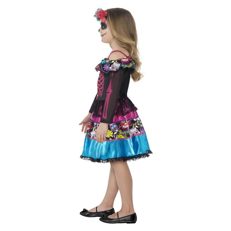 Day of the Dead Sweetheart Costume Multi-Coloured Child 3