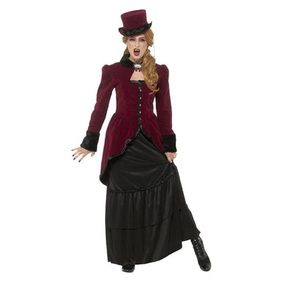 Deluxe Victorian Vampiress Costume Burgundy Adult_1 sm-45116M