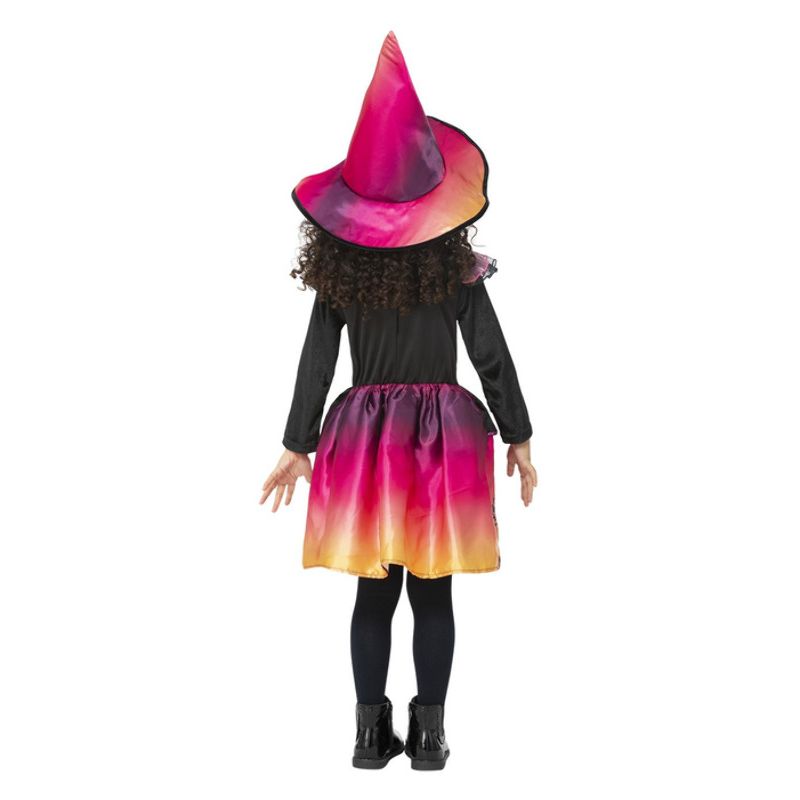 Sunset Witch Costume Child White Pink Black Orange Red_2 sm-56404T1