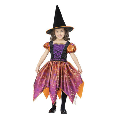 Moon & Stars Witch Costume Child Black Orange_1 sm-56414L