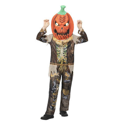 Pumpkin Scarecrow Reaper Costume Child Brown Orange_1 sm-56442L