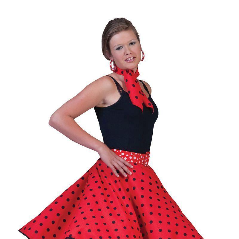 Womens Rock N Roll Skirt Red Adult Costume Female One Size Bristol Novelty _1